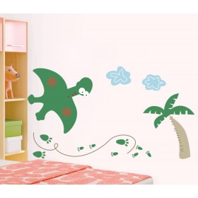 Flying Dinosaur Found His Footprints Wall Sticker